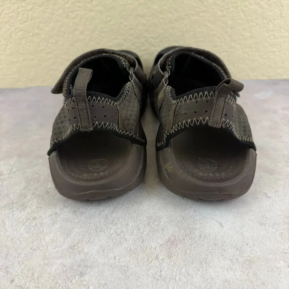 Crocs Mens Swiftwater Mesh Fisherman Deck Sandals 15041 Brow nSize 10